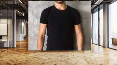 Man in black shirt closeup Wall mural