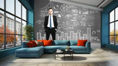 man with business plan Wall mural