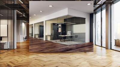 Modern glass office interior Wall mural