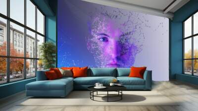 Polygonal man portrait Wall mural