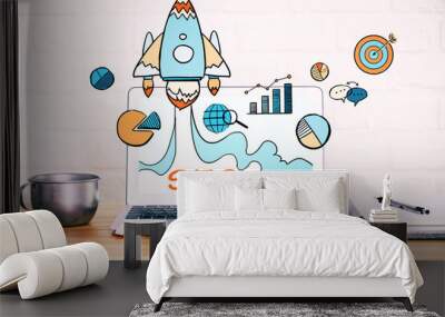 Startup and web concept Wall mural