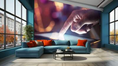 touchpad in hand Wall mural