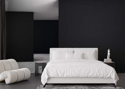 Unfurnished dark interior with empty wall Wall mural