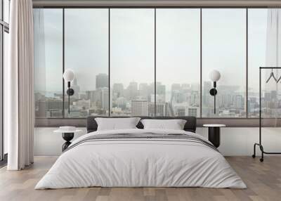 Unfurnished interior with city view Wall mural