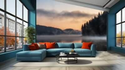 Impressively beautiful Fairy-tale mountain lake with crystal clear water Breathtaking Scene.  Wall mural