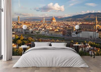 View of city from Piazza Michelangelo, Florence, Tuscany, Italy. Wall mural