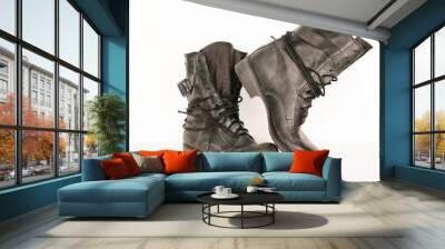 schwarze Stiefel Wall mural