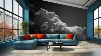 Black and white cloudscape of an approaching storm Wall mural