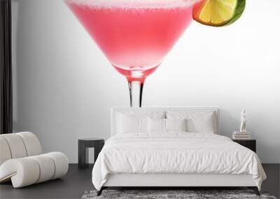 Cosmopolitan in Martini Glass isolated on transparent background. Generative AI. Wall mural