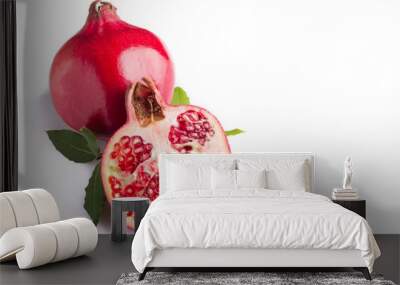 cut out of a pomegranate on a white background Wall mural