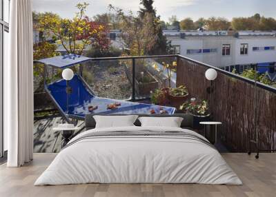 Roof terrace in autumn Wall mural