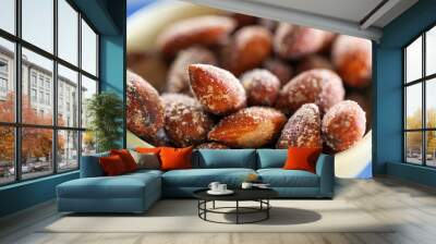 Salted almonds in a bowl Wall mural