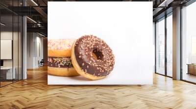 donuts isolated on a white background Wall mural