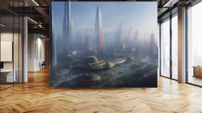 Future city alien inspired 2 Wall mural