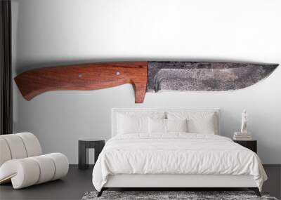 handmade hunting knife with wooden grip Wall mural