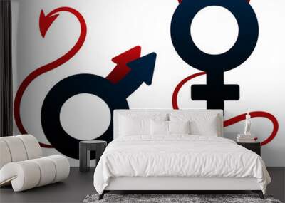 Bad Girl Bad Guy Devil Symbol Wall mural