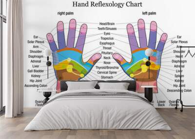 Hand reflexology chart description Wall mural