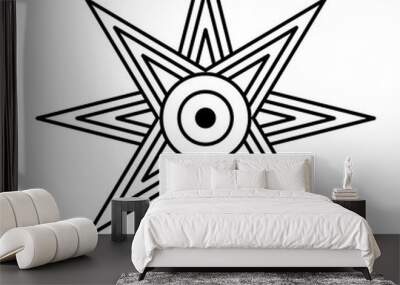 Star of Ishtar or Inanna, also known as the Star of Venus, usually depicted with eight points. Symbol of ancient Sumerian goddess Inanna, and her East Semitic counterpart Ishtar. Illustration. Vector. Wall mural