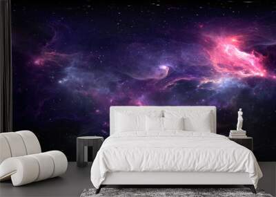 360 degree equirectangular projection space background with nebula and stars, environment map. HDRI spherical panorama Wall mural