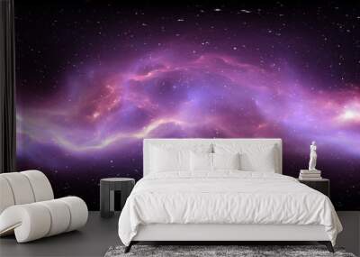 360 degree interstellar cloud of dust and gas. Space background with nebula and stars. Glowing nebula, equirectangular projection, environment map. HDRI spherical panorama Wall mural