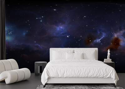 360 degree space background with glowing huge nebula with young stars, equirectangular projection, environment map. HDRI spherical panorama. Wall mural