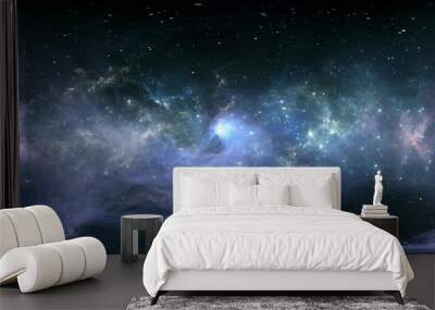 360 degree space nebula panorama, equirectangular projection, environment map. HDRI spherical panorama. Space background with nebula and stars Wall mural