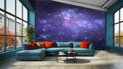 360 Equirectangular projection. Space background with nebula and stars. Panorama, environment map. HDRI spherical panorama. Wall mural