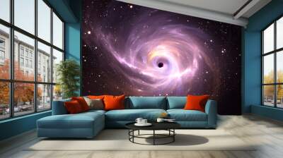 Gas spinning in a whirlpool around a gigantic black hole Wall mural