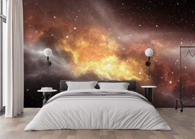 glowing huge nebula with young stars. space background Wall mural