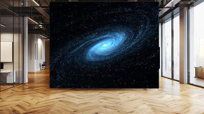 Space background with spiral galaxy and stars Wall mural