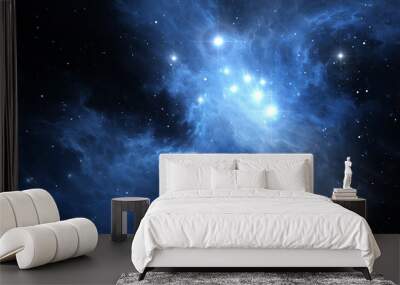 Space background. Glowing nebula with stars Wall mural