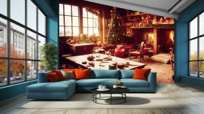 Santa Claus living room and workshop
 Wall mural