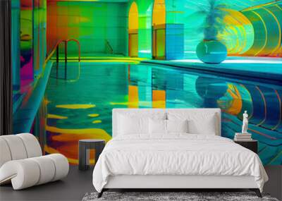 Vibrant Colorful Swimming Pool Wall mural