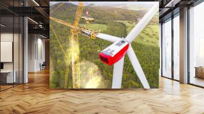 Wind turbine tower under construction Wall mural