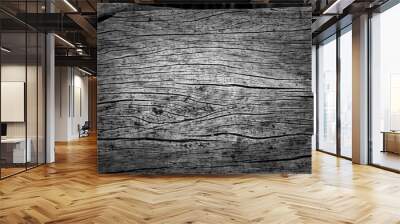 Pattern cracked old wooden background. Wall mural