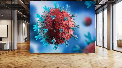 Coronavirus mutation - omicron variant B.1.1.529 and Ba.2 - 3D Illustration Wall mural