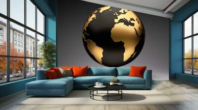 Gold-Schwarzer Globus Wall mural