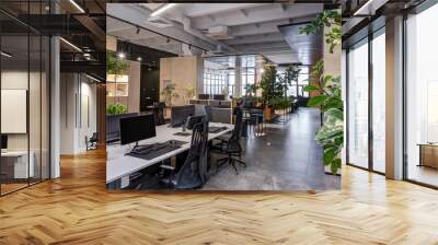 modern loft office interior with furniture Wall mural