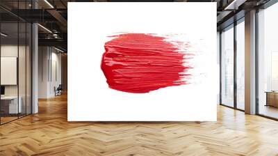 smear the red brush on white background Wall mural