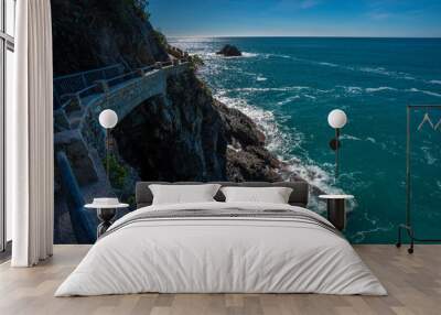 Summer view of Monterosso, Cinque Terre, Italy Wall mural