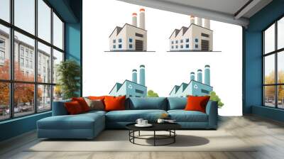 factory building illustration Wall mural