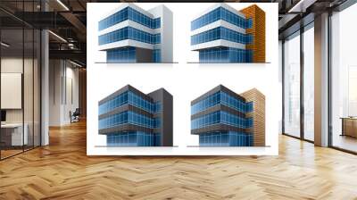 Four vector office buildings. EPS10 vector file. Wall mural