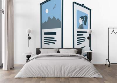 Rollup banner stand icon in cartoon style Wall mural