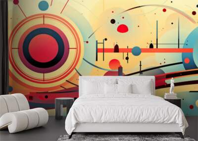 Abstract retro futuristic illustration. horizontal illustration, poster, fantasy. Graphic creative image. Wall mural