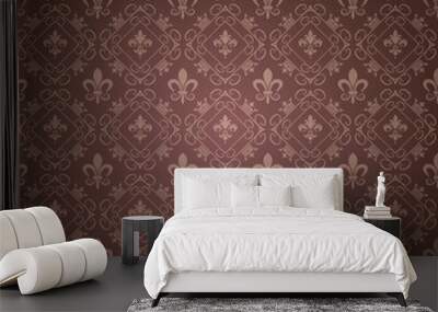 background, pattern, dark brown wallpaper in vintage style for your design - vector image Wall mural