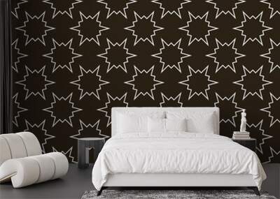 Dark Wallpaper with white stars on a black background, vector Wall mural