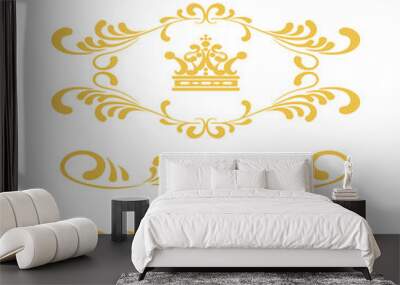 elements for design vector gold calligraphic ornaments and dividers. vintage style | 2 Wall mural