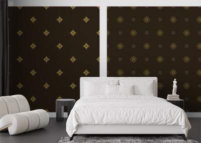 Two dark background patterns wallpaper texture seamless pattern, vector backgrounds Wall mural