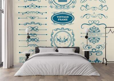 Vector Set of Vintage Ornament Wall mural