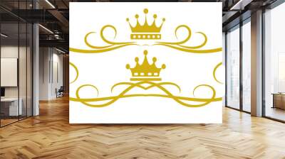 vintage royal style design elements gold decorative ornaments vector image Wall mural